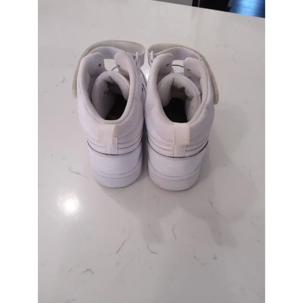 Nike Air Court Borough Mid 2 basketball athletic shoe Triple White 7Y/M-8.5 W - Picture 4 of 7